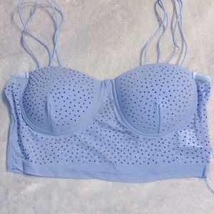 Diamond crop top with sheer back